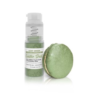 Leaf Green Luster Dust and Paint (4 Gram Pump) Edible Glitter Dust for Cake Decorating, Cupcakes, Cookies and Candy by Bakell