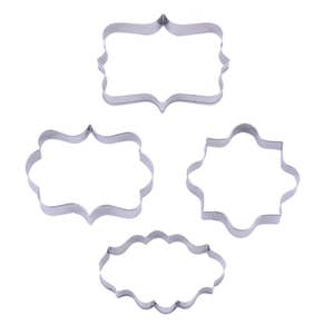 Frame Patterns Stainless Steel Cookie Cutters (4 Pieces) For Fondant, Cookie Dough, Chocolate, Marzipan and even Crafting Clay from Bakell
