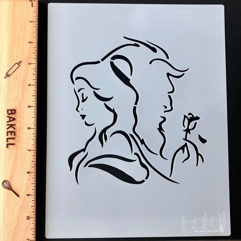 Large Beauty and the Beast Themed Print Decorating Stencil | Etsy