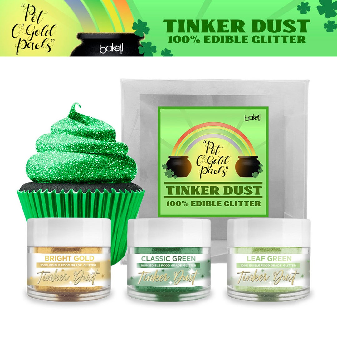 BAKELL Bright Gold Edible Glitter, 25 Grams | TINKER DUST Edible Glitter |  KOSHER Certified | 100% Edible Glitter | Cakes, Cupcakes, Cake Pops