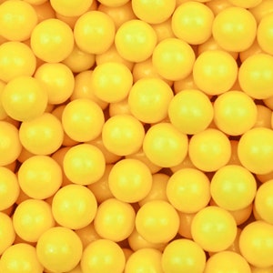 Yellow Edible 8mm Beads Sprinkles (1/2 cup and 1lb Sizes) Candy Decor for Cakes, Ice Cream & Cookies by Krazy Sprinkles