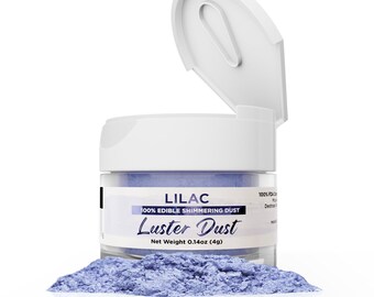 Lilac Purple Edible Luster Dust and Cake Paint (4g, 1x Jar) Glitter Dust for Cake Decorating, Cupcakes, Cookies and Candy by Bakell