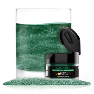 Dark Green Brew Glitter Jars (4g and 25g Sizes) Edible Drink Glitter for Beer, Cocktails and Beverages
