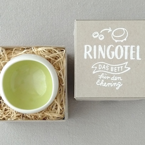 Wedding ring bowl RINGOTEL yellow-green, customizable image 1