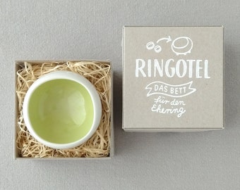 Wedding ring bowl RINGOTEL yellow-green, customizable