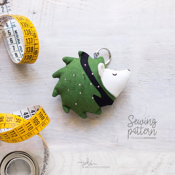 Hedgehog Keychain, Pincushion - Digital Sewing Pattern - PDF