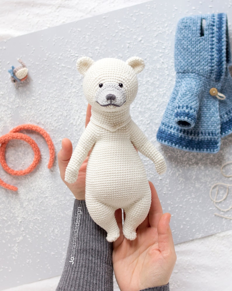 PATTERN Elia the polar bear and Gin the robin amigurumi digital crochet pattern PDF file imagem 3