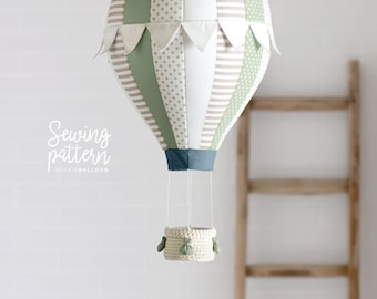 B2 - Hot Air Balloon with Flags, Crochet Basket and Weight Bags - PDF Sewing Pattern