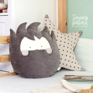Hedgehog shaped Pillow • PDF Sewing Pattern • Decorative cushion for home and children's bedrooms