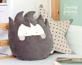 Hedgehog shaped Pillow • PDF Sewing Pattern • Decorative cushion for home and children's bedrooms