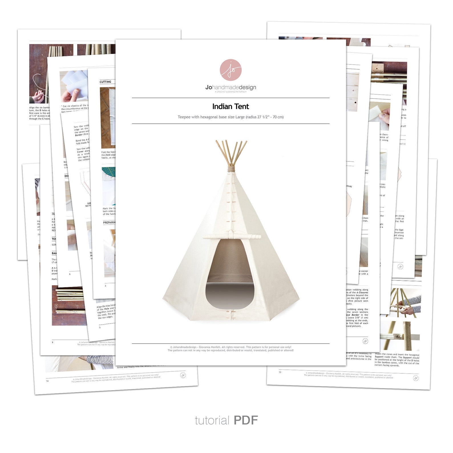 Tepee Pattern Teepee Digital Pattern, LARGE Size - Indian Play Tent - PDF File - Etsy