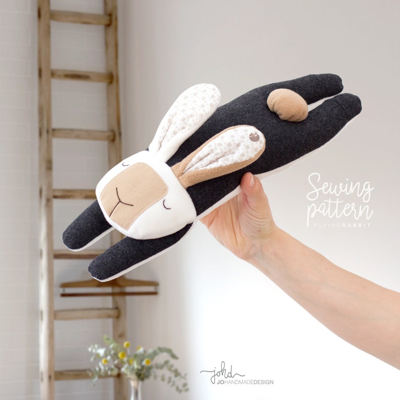 Flying Rabbit Soft Toy Sewing Pattern image 1