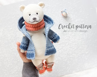 MUSTER - Elia der Eisbär und Gin das Rotkehlchen - Amigurumi digitales Häkelmuster - PDF-Datei