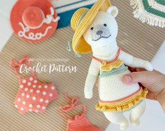 PATTERN - Summer Outfit for the polar bear Lea - amigurumi digital crochet pattern - PDF file