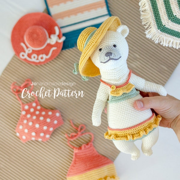 PATRÓN - Traje de verano para la osa polar Lea - patrón amigurumi a crochet - archivo PDF