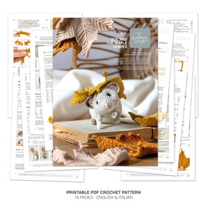 Zoe and the Maple Leaves PDF Crochet Pattern Cute Amigurumi Mouse, Crochet Dry Leaf DIY image 10