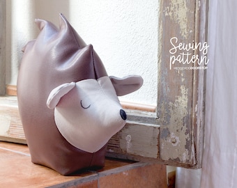 Hedgehog Doorstop • PDF Sewing Pattern • DIY decorative doorstop in faux leather or fabric