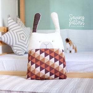 Rabbit shaped Pillow • PDF Sewing Pattern • Decorative cushion for home and children's bedrooms