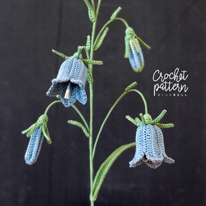 Bluebell PDF Crochet Pattern Stem of Crochet Bellflowers, DIY Flowers image 1