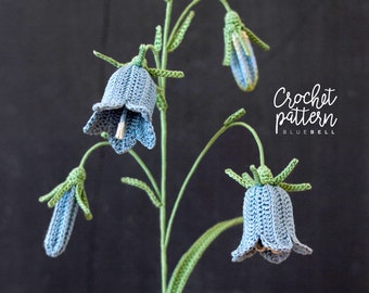 Bluebell • PDF Crochet Pattern • Stem of Crochet Bellflowers, DIY Flowers