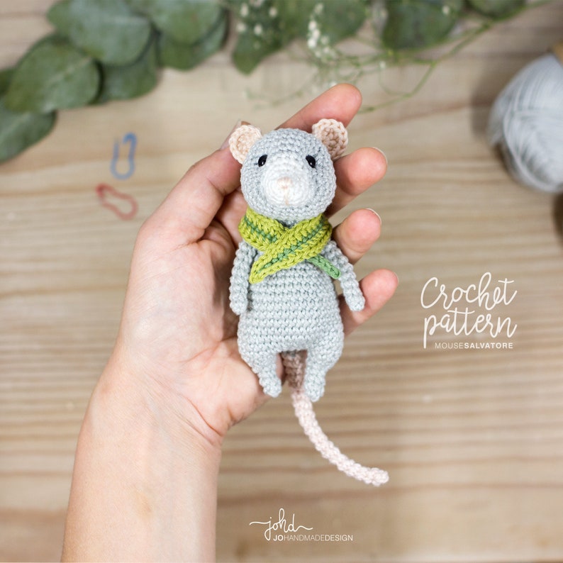Mouse SALVATORE and the BLADE of GRASS crochet pattern image 1