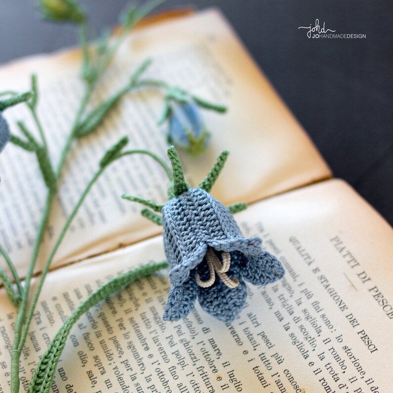 Bluebell PDF Crochet Pattern Stem of Crochet Bellflowers, DIY Flowers image 9