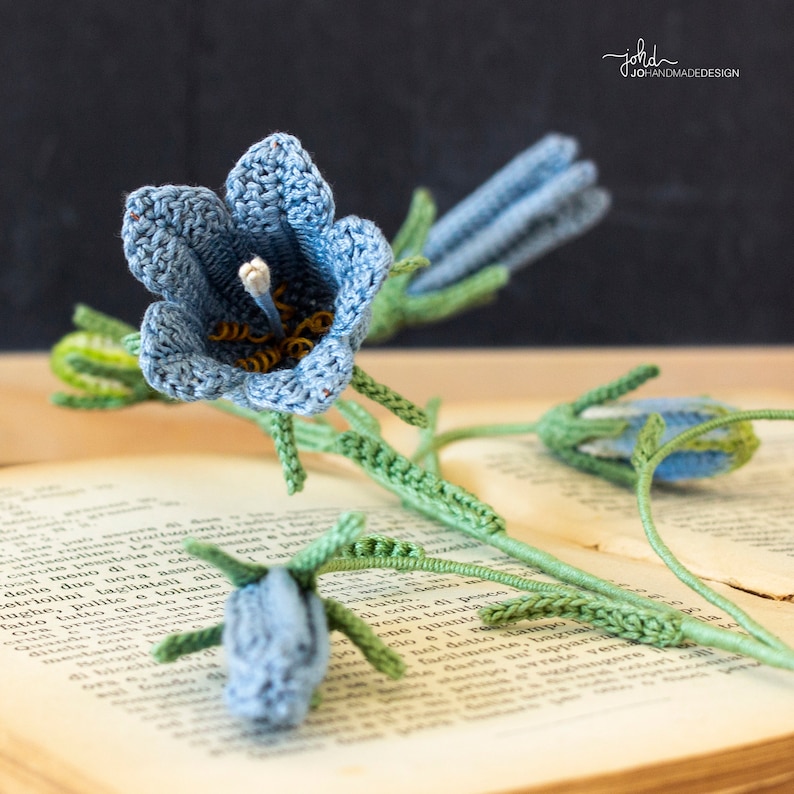 Bluebell PDF Crochet Pattern Stem of Crochet Bellflowers, DIY Flowers image 8