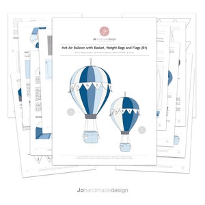 B1 Hot Air Balloon with Flags, Basket and Weight Bags PDF Sewing Pattern image 9