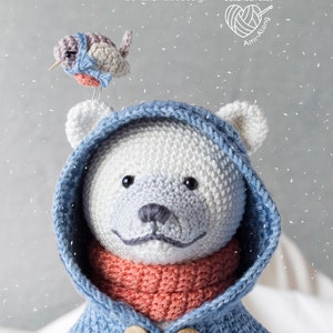 PATTERN Elia the polar bear and Gin the robin amigurumi digital crochet pattern PDF file imagem 2