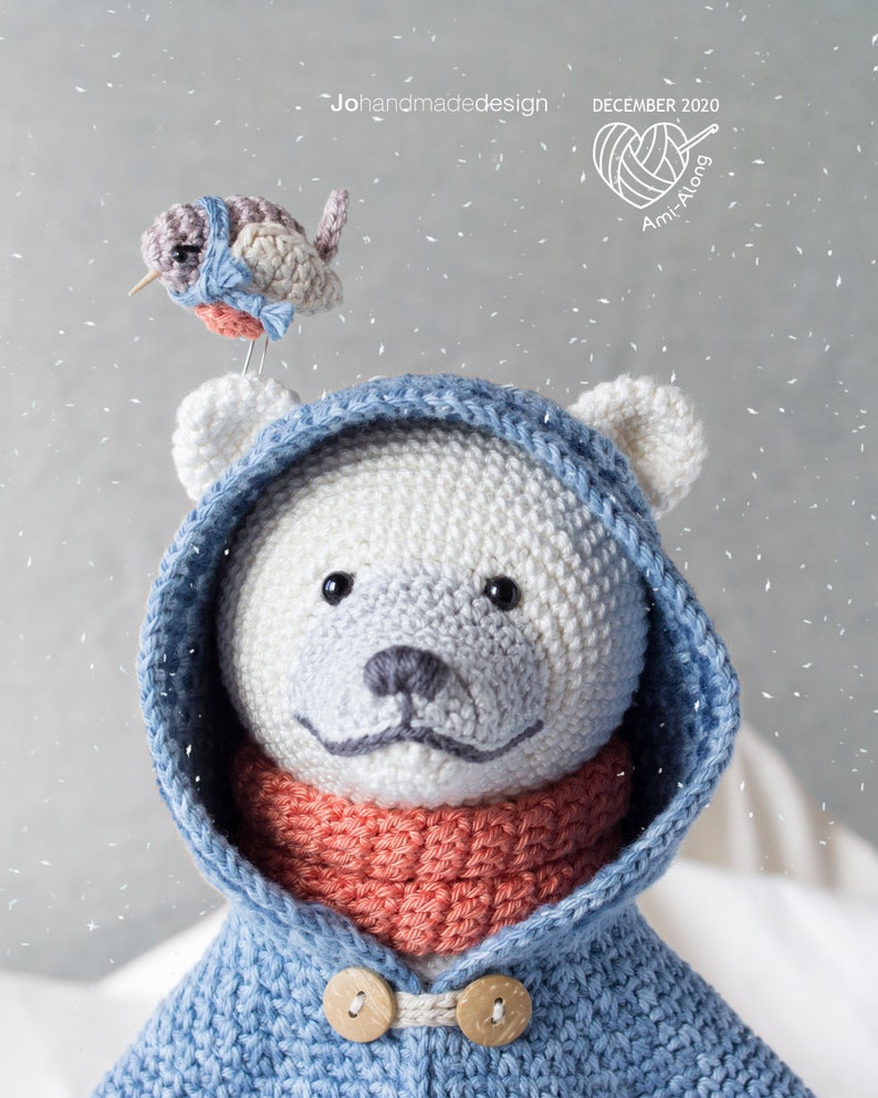 PATTERN Elia the polar bear and Gin the robin amigurumi digital crochet pattern PDF file image 2