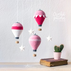Ami1 - 3 HOT AIR BALLOONS with Stars - Crochet Pattern