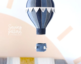 B1 - Hot Air Balloon with Flags, Basket and Weight Bags - PDF Sewing Pattern