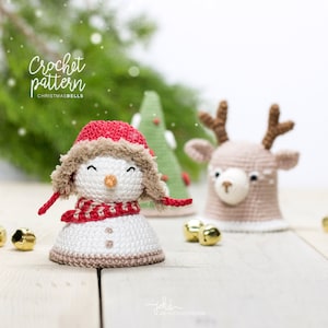 Campanelle di Natale: Renna, Pupazzo di Neve, Alberello - Schema all'uncinetto