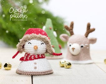 Christmas Bells: Reindeer, Snowman and Tree - Crochet Pattern