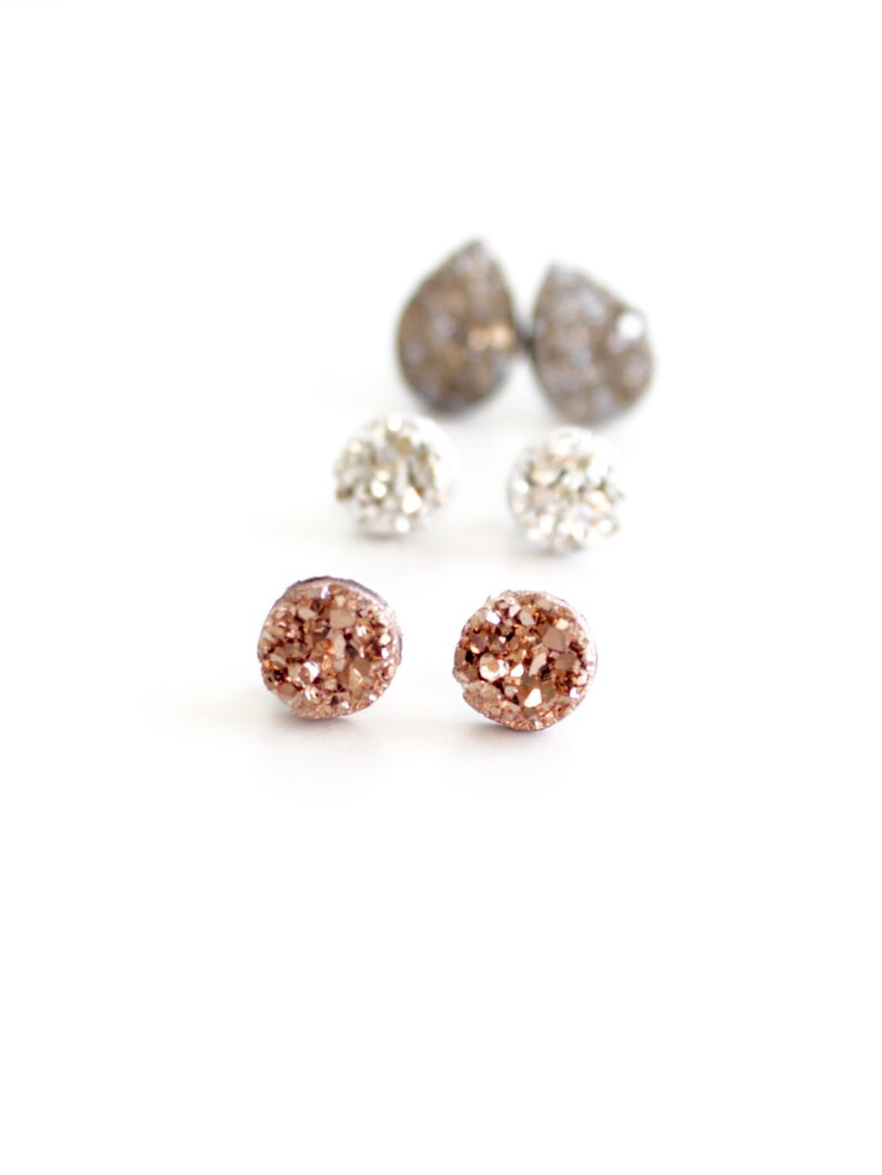 Druzy earrings stud earrings set druzy earrings studs Etsy