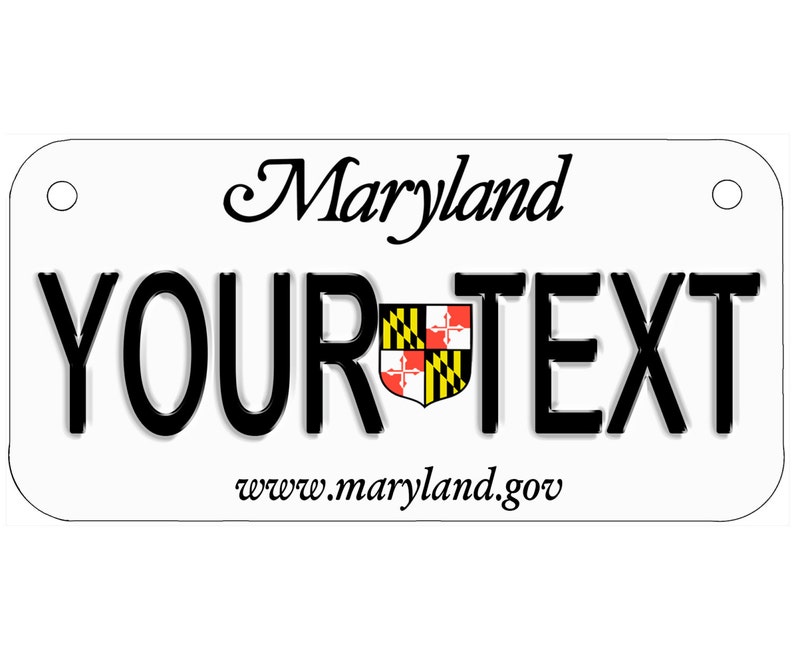 Custom Personalized State License Plate Maryland Novelty Etsy