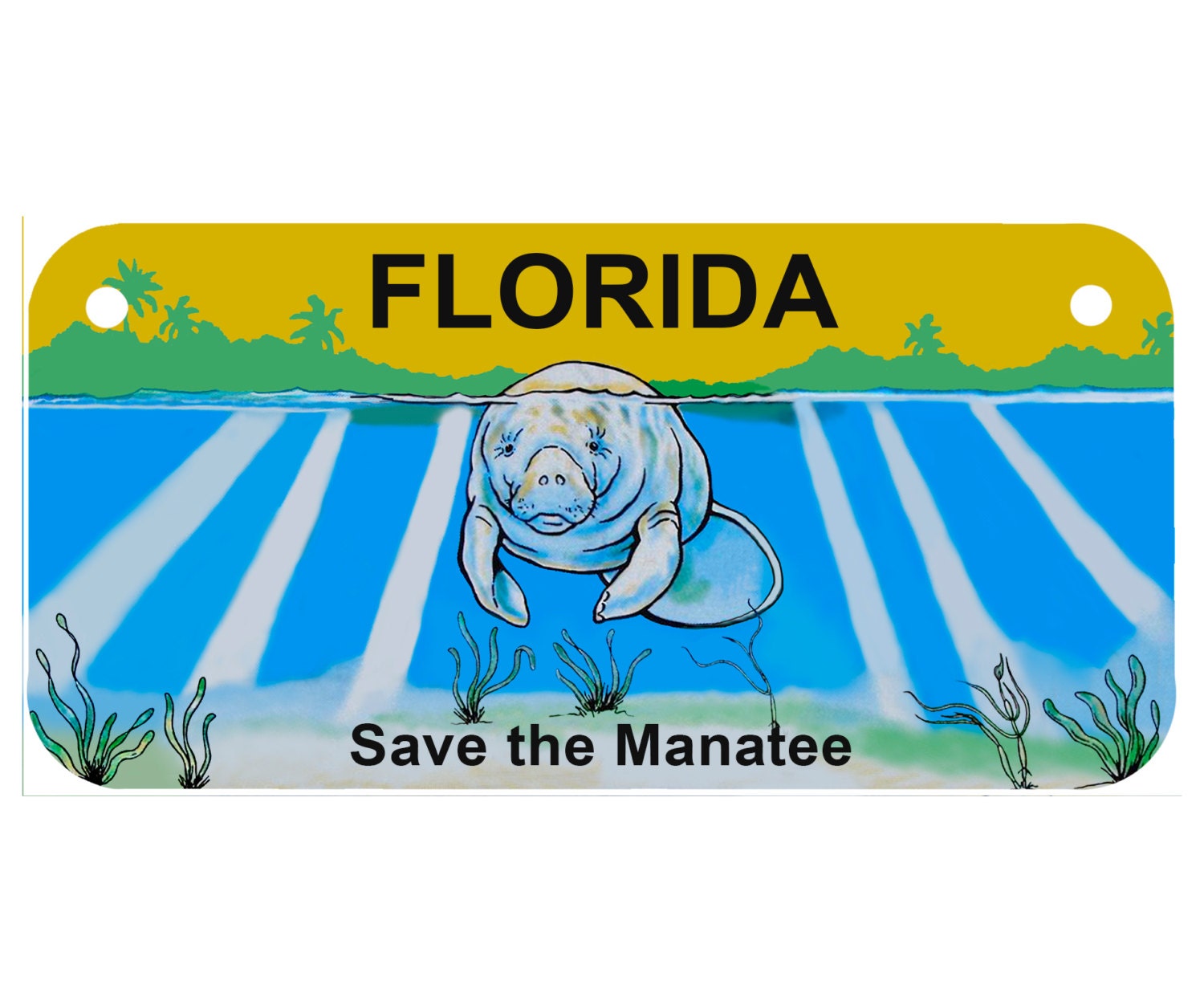 Custom Personalized State License Plate Florida Manatee Etsy
