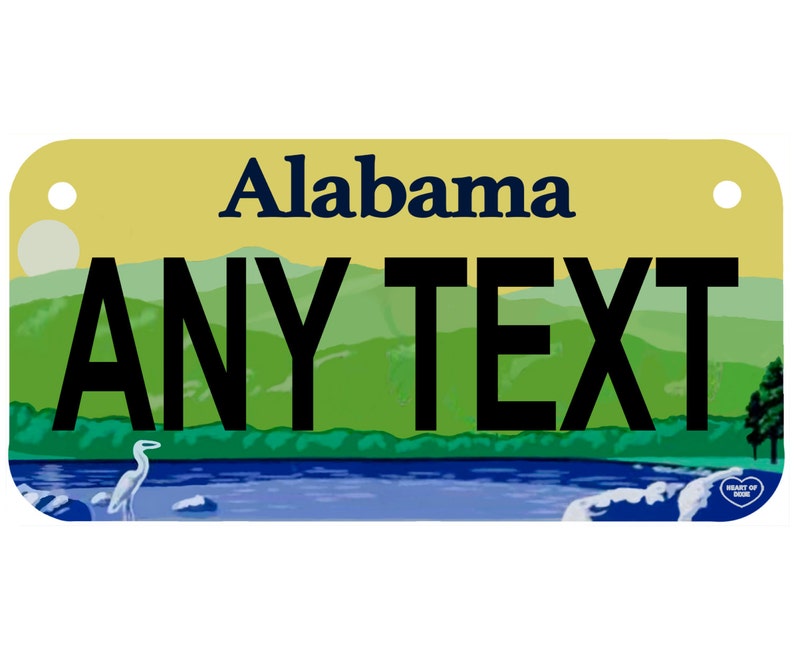 Custom personalized state license plate Alabama 2014 Etsy