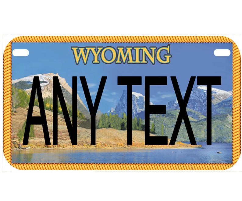 Custom Personalized State License Plate Wyoming 2017 Etsy