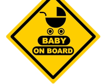 Baby On Board Sticker/Decal. Several Sizes And Shapes. Two Can Be Personalized The Way You Want. Weather Proof and UV Resistant.