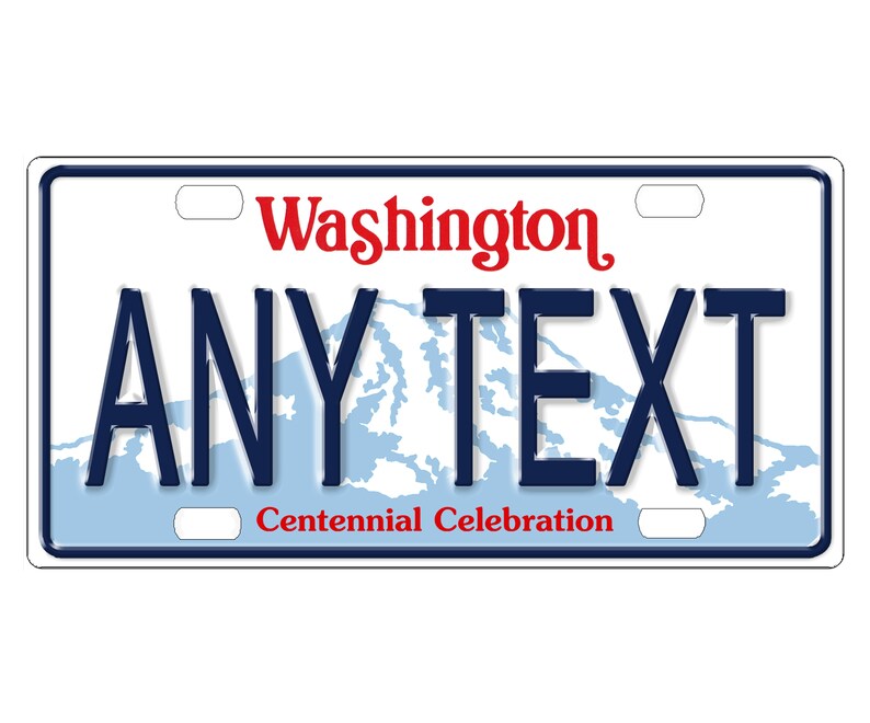 Custom Personalized State License Plate Washington Etsy