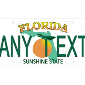 personalized state license plate - Florida 1997  Novelty Plate-Printed Flat, 3 sizes