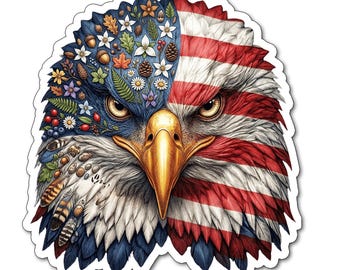 Patriotic Animals Stickers/Decals - Set Of 30 In Two Sizes.