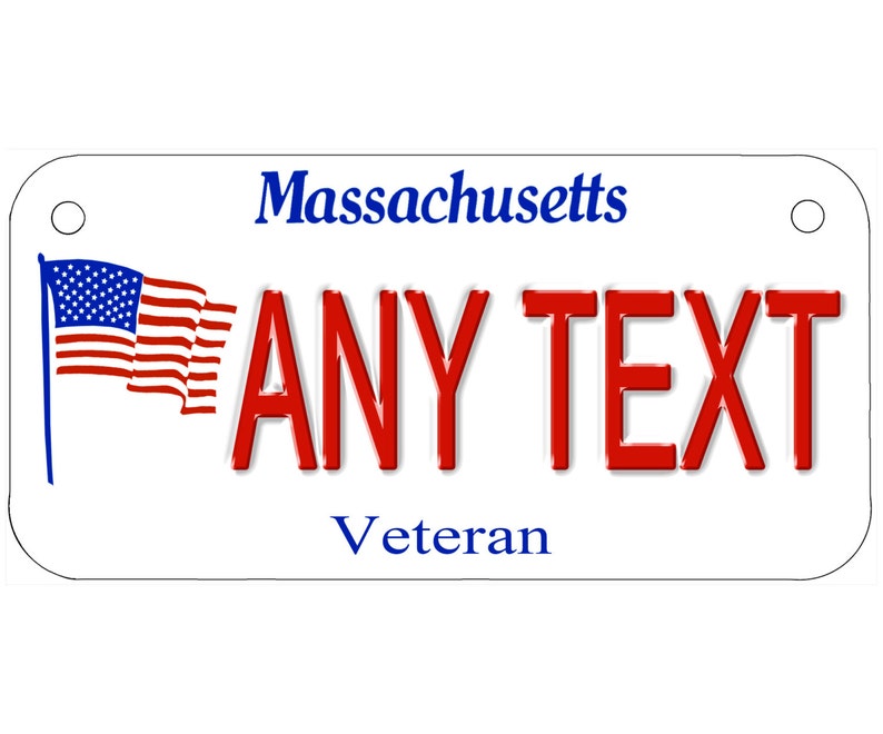 Custom Personalized State License Plate Massachusetts Etsy