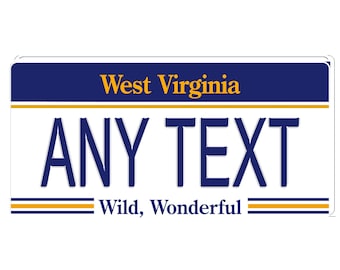 Custom, Full Color STICKER/Decal License Plate - West Virginia. Three Designs, Four Sizes - Waterproof, UV Resistant.