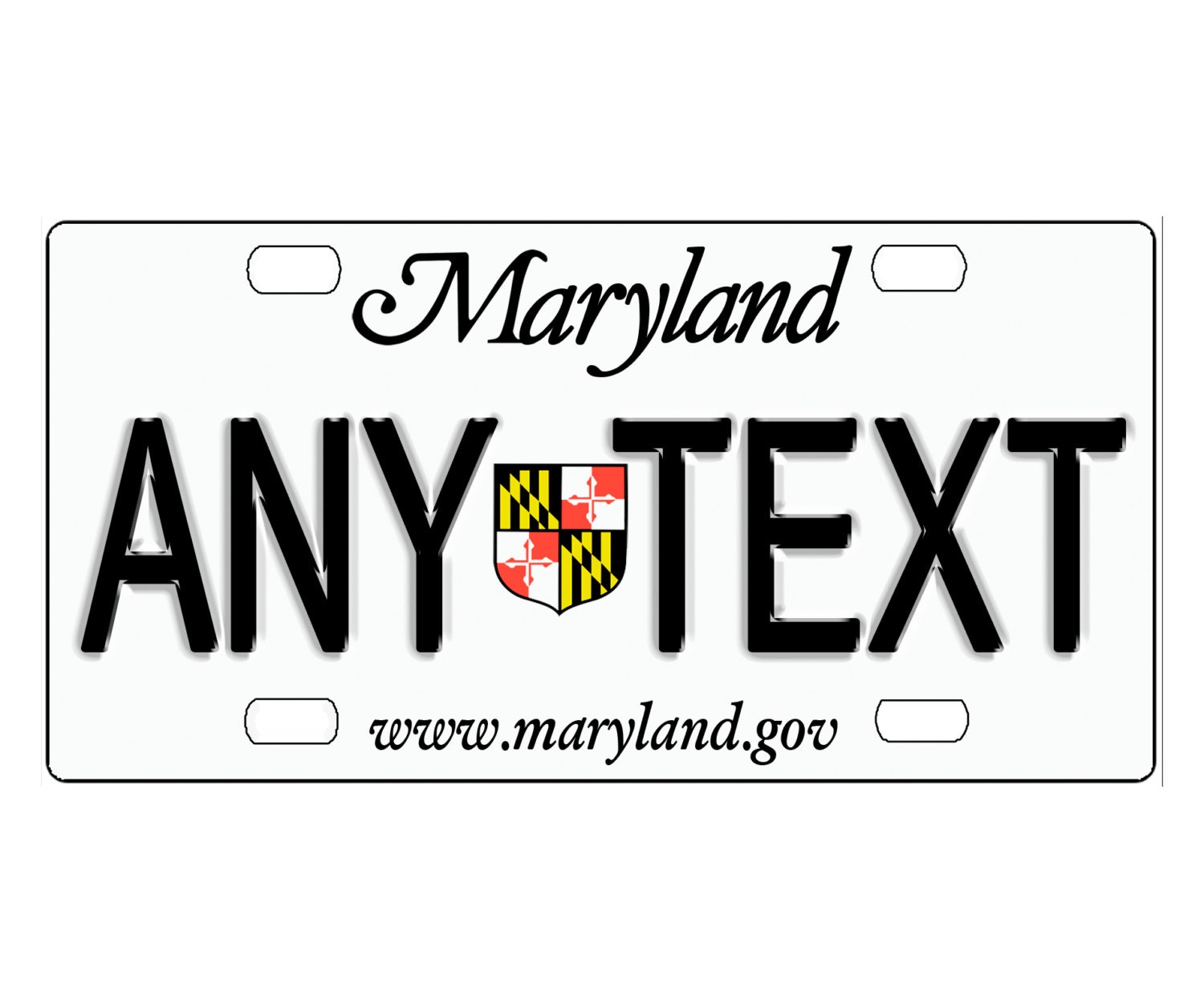 Custom Personalized State License Plate Maryland Novelty Etsy