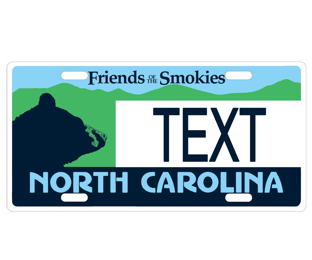 Personalized State License Platenorth Carolina Friends of the Smokies