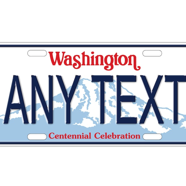 Custom License Plate Washington Etsy