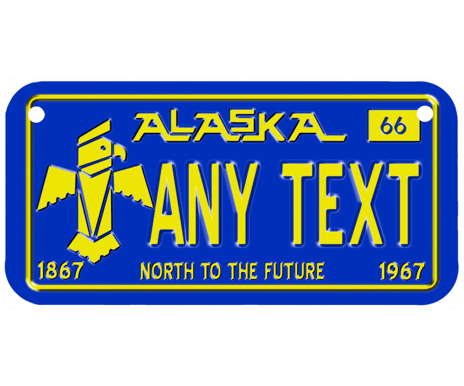 Custom Personalized State License Plate Alaska 1966 Novelty Etsy