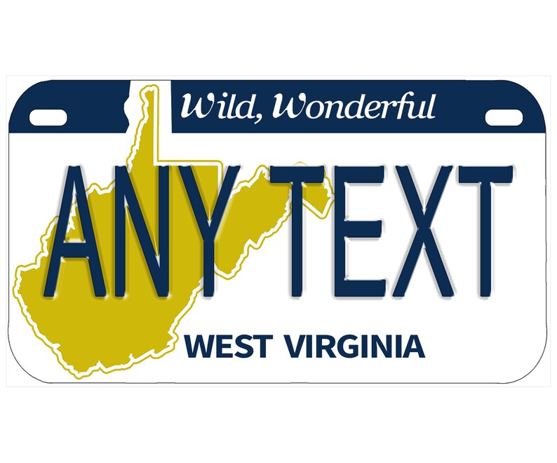 Custom Personalized State License Plate West Virginia 1982 Etsy